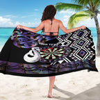 Personalised New Zealand Darts Sarong Ngutukaka Manaia Taniko Luxury Purple - Aussie Hoodie