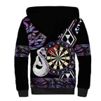 Personalised New Zealand Darts Sherpa Hoodie Ngutukaka Manaia Taniko Luxury Purple - Aussie Hoodie