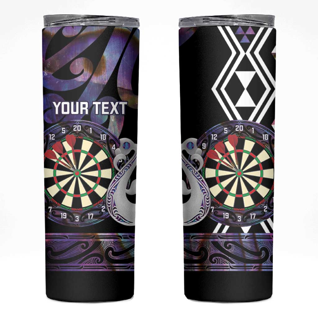 Personalised New Zealand Darts Skinny Tumbler Ngutukaka Manaia Taniko Luxury Purple - Aussie Hoodie