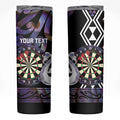 Personalised New Zealand Darts Skinny Tumbler Ngutukaka Manaia Taniko Luxury Purple - Aussie Hoodie