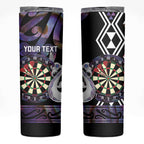 Personalised New Zealand Darts Skinny Tumbler Ngutukaka Manaia Taniko Luxury Purple - Aussie Hoodie
