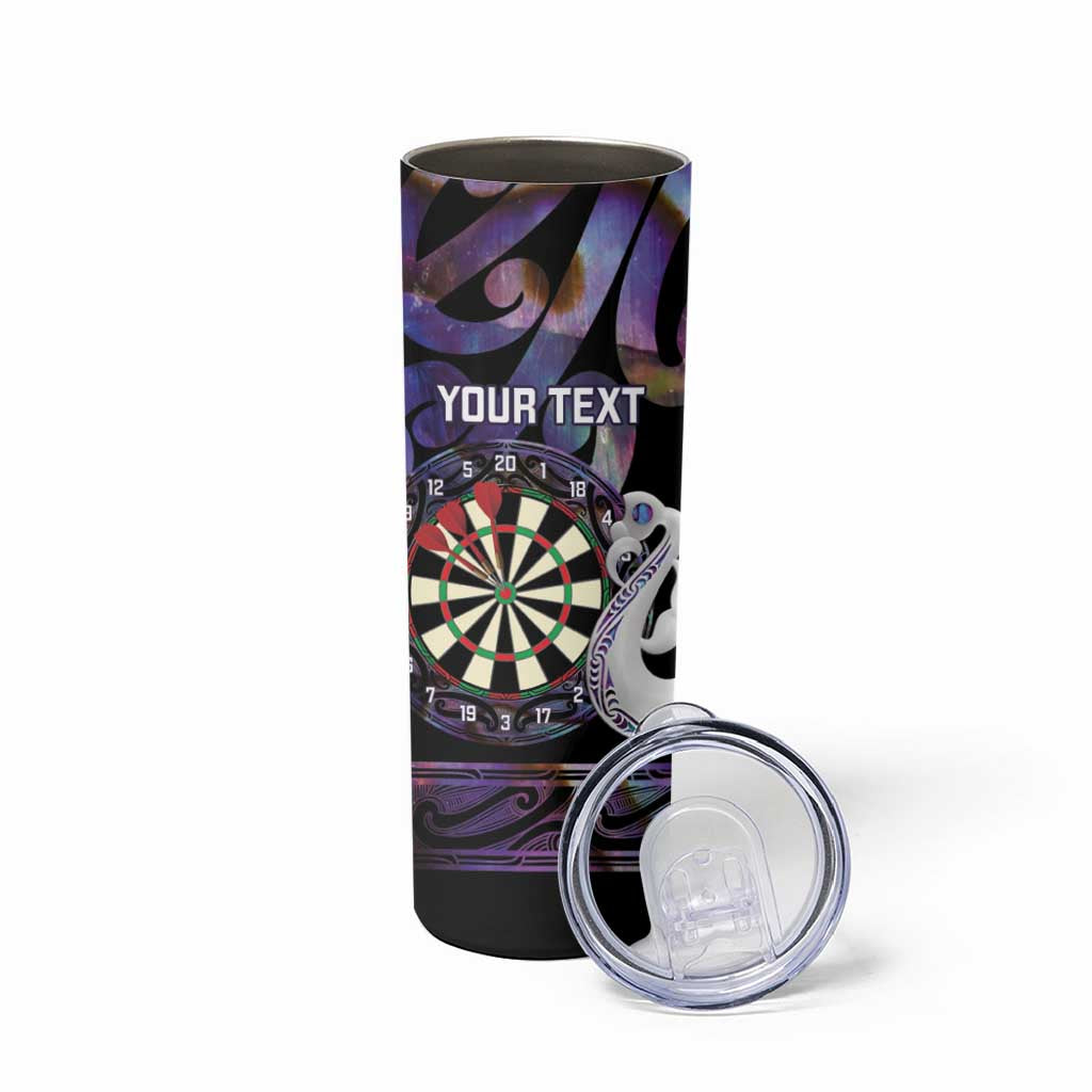 Personalised New Zealand Darts Skinny Tumbler Ngutukaka Manaia Taniko Luxury Purple - Aussie Hoodie