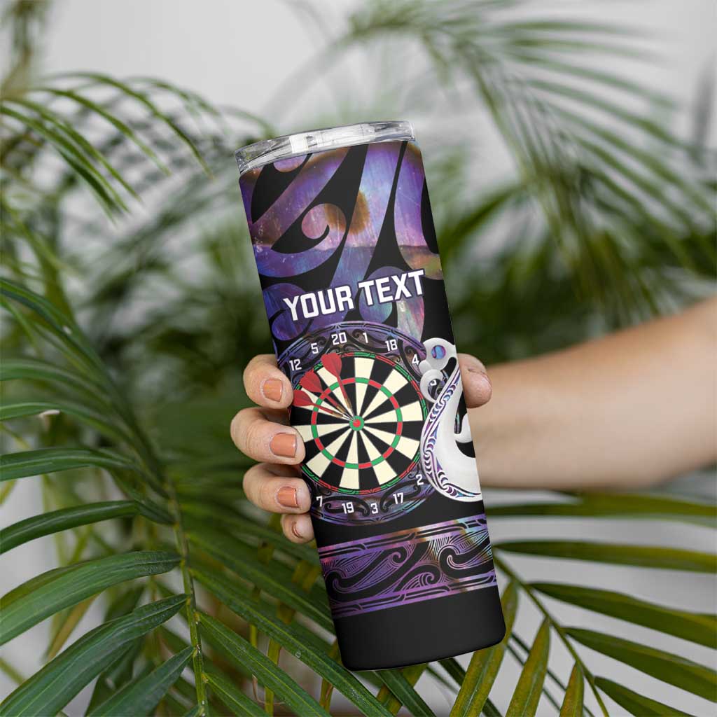 Personalised New Zealand Darts Skinny Tumbler Ngutukaka Manaia Taniko Luxury Purple - Aussie Hoodie
