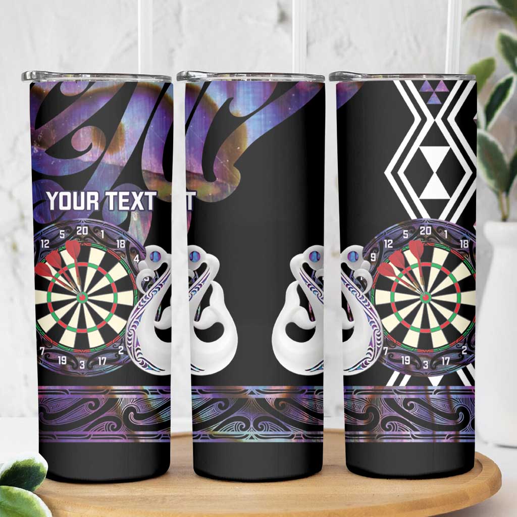 Personalised New Zealand Darts Skinny Tumbler Ngutukaka Manaia Taniko Luxury Purple - Aussie Hoodie