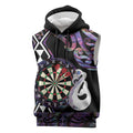 Personalised New Zealand Darts Sleeveless Hoodie Ngutukaka Manaia Taniko Luxury Purple - Aussie Hoodie