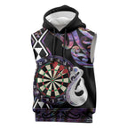 Personalised New Zealand Darts Sleeveless Hoodie Ngutukaka Manaia Taniko Luxury Purple - Aussie Hoodie