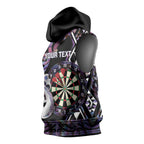 Personalised New Zealand Darts Sleeveless Hoodie Ngutukaka Manaia Taniko Luxury Purple - Aussie Hoodie
