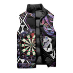 Personalised New Zealand Darts Sleeveless Puffer Jacket Ngutukaka Manaia Taniko Luxury Purple - Aussie Hoodie