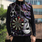 Personalised New Zealand Darts Sleeveless Puffer Jacket Ngutukaka Manaia Taniko Luxury Purple - Aussie Hoodie