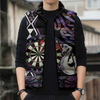 Personalised New Zealand Darts Sleeveless Puffer Jacket Ngutukaka Manaia Taniko Luxury Purple - Aussie Hoodie