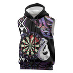 Personalised New Zealand Darts Sleeveless Zip Hoodie Ngutukaka Manaia Taniko Luxury Purple LT14