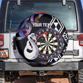 Personalised New Zealand Darts Spare Tire Cover Ngutukaka Manaia Taniko Luxury Purple - Aussie Hoodie