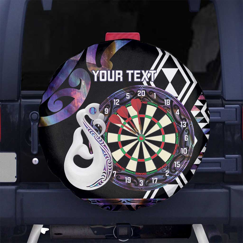 Personalised New Zealand Darts Spare Tire Cover Ngutukaka Manaia Taniko Luxury Purple - Aussie Hoodie