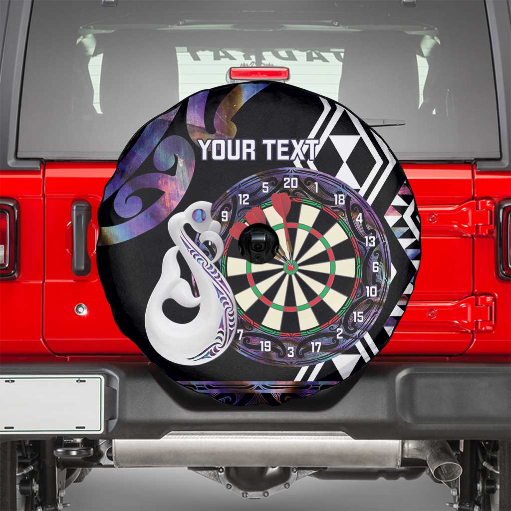 Personalised New Zealand Darts Spare Tire Cover Ngutukaka Manaia Taniko Luxury Purple - Aussie Hoodie