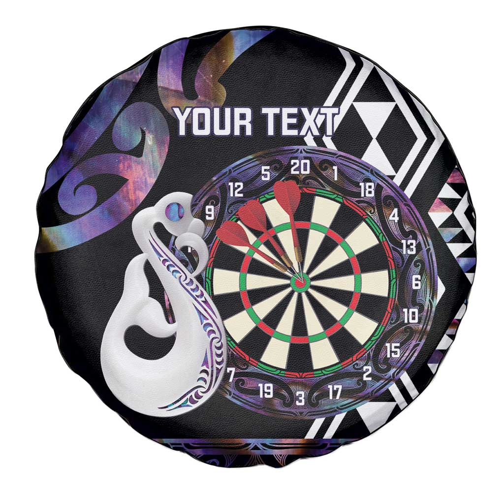 Personalised New Zealand Darts Spare Tire Cover Ngutukaka Manaia Taniko Luxury Purple - Aussie Hoodie