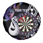 Personalised New Zealand Darts Spare Tire Cover Ngutukaka Manaia Taniko Luxury Purple - Aussie Hoodie