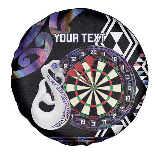 Personalised New Zealand Darts Spare Tire Cover Ngutukaka Manaia Taniko Luxury Purple - Aussie Hoodie
