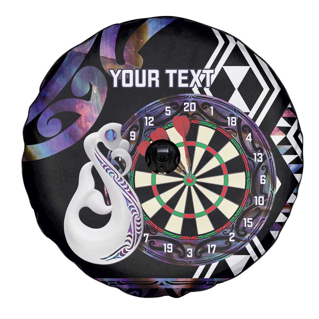 Personalised New Zealand Darts Spare Tire Cover Ngutukaka Manaia Taniko Luxury Purple - Aussie Hoodie