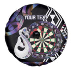 Personalised New Zealand Darts Spare Tire Cover Ngutukaka Manaia Taniko Luxury Purple - Aussie Hoodie
