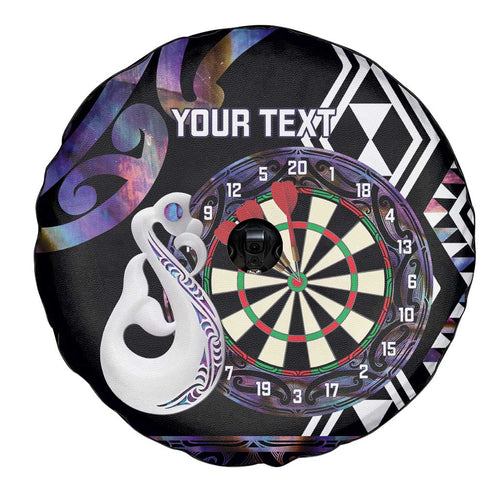 Personalised New Zealand Darts Spare Tire Cover Ngutukaka Manaia Taniko Luxury Purple - Aussie Hoodie