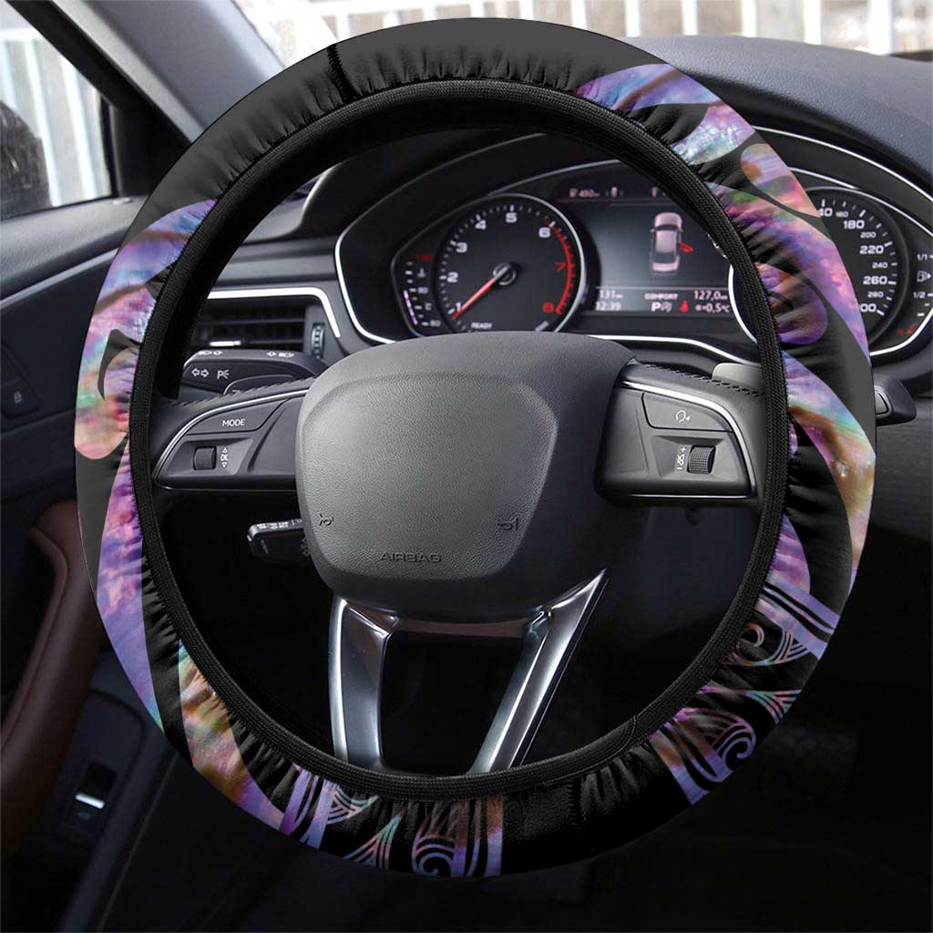 New Zealand Darts Steering Wheel Cover Ngutukaka Manaia Taniko Luxury Purple - Aussie Hoodie