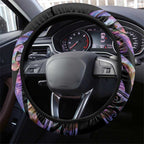 New Zealand Darts Steering Wheel Cover Ngutukaka Manaia Taniko Luxury Purple - Aussie Hoodie