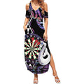 Personalised New Zealand Darts Summer Maxi Dress Ngutukaka Manaia Taniko Luxury Purple - Aussie Hoodie