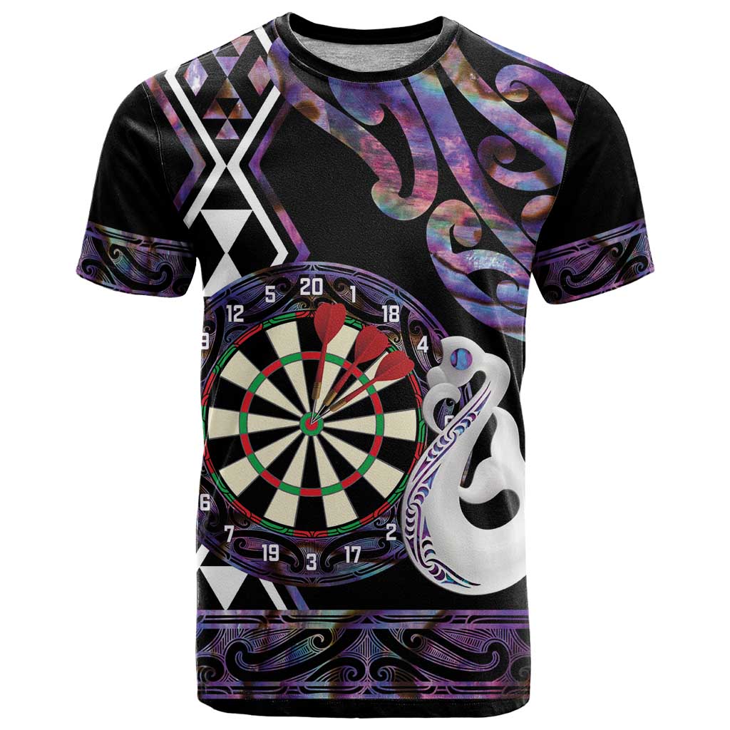 Personalised New Zealand Darts T Shirt Ngutukaka Manaia Taniko Luxury Purple - Aussie Hoodie