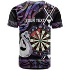Personalised New Zealand Darts T Shirt Ngutukaka Manaia Taniko Luxury Purple - Aussie Hoodie