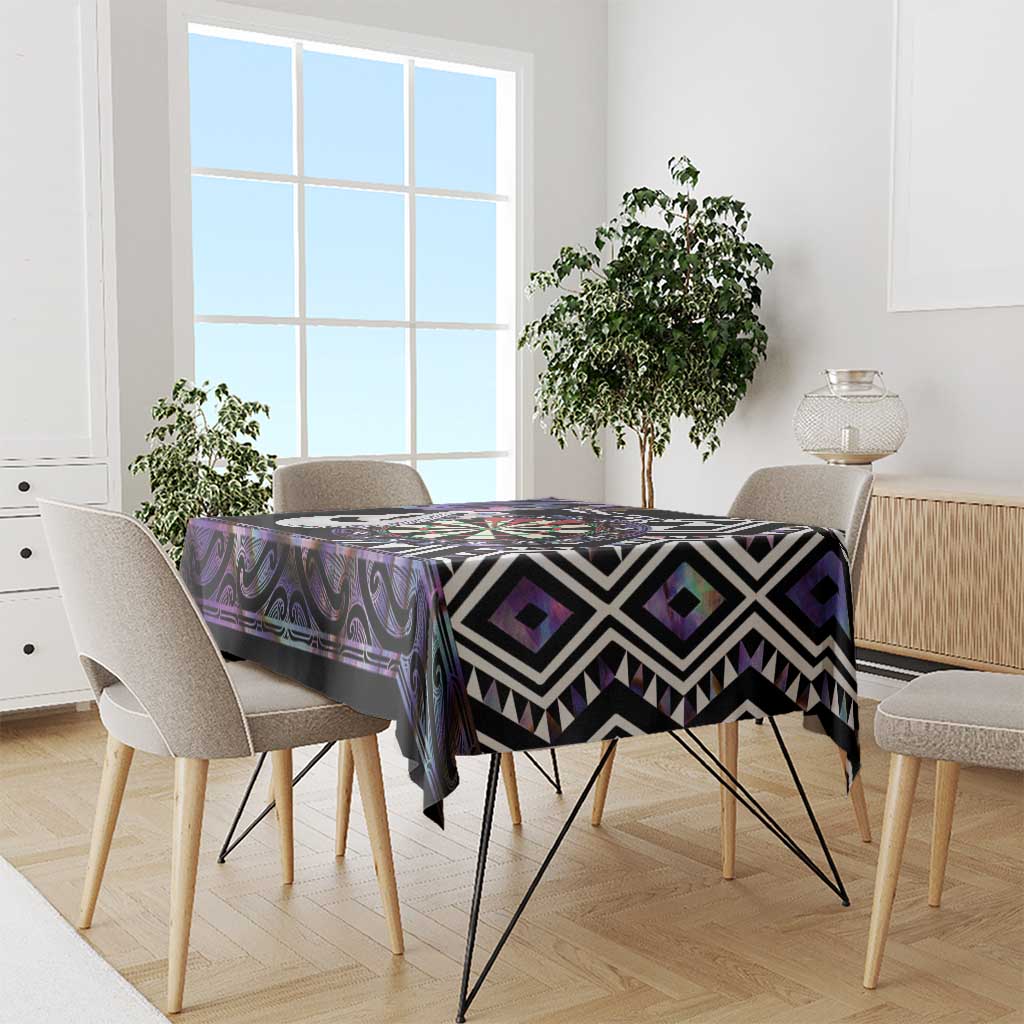 Personalised New Zealand Darts Tablecloth Ngutukaka Manaia Taniko Luxury Purple - Aussie Hoodie