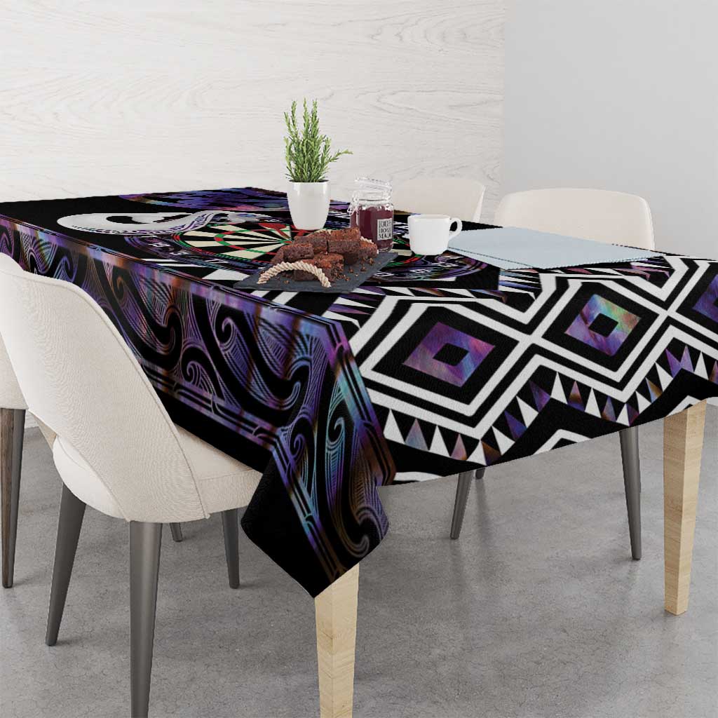 Personalised New Zealand Darts Tablecloth Ngutukaka Manaia Taniko Luxury Purple - Aussie Hoodie