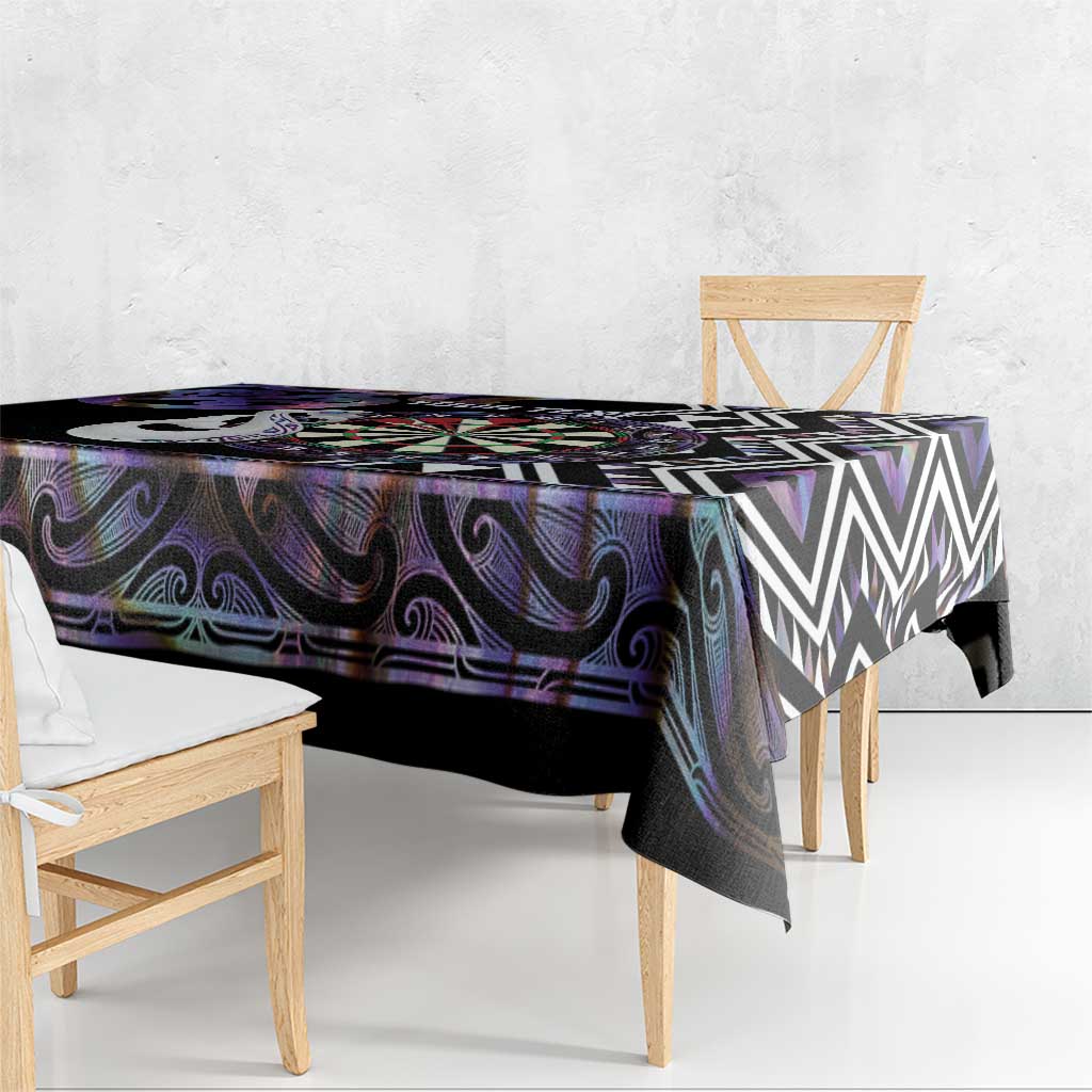 Personalised New Zealand Darts Tablecloth Ngutukaka Manaia Taniko Luxury Purple - Aussie Hoodie