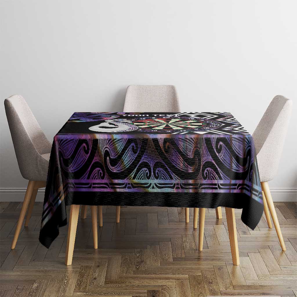Personalised New Zealand Darts Tablecloth Ngutukaka Manaia Taniko Luxury Purple - Aussie Hoodie