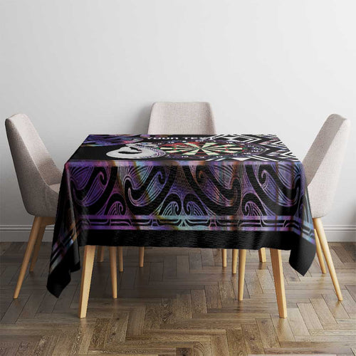 Personalised New Zealand Darts Tablecloth Ngutukaka Manaia Taniko Luxury Purple - Aussie Hoodie