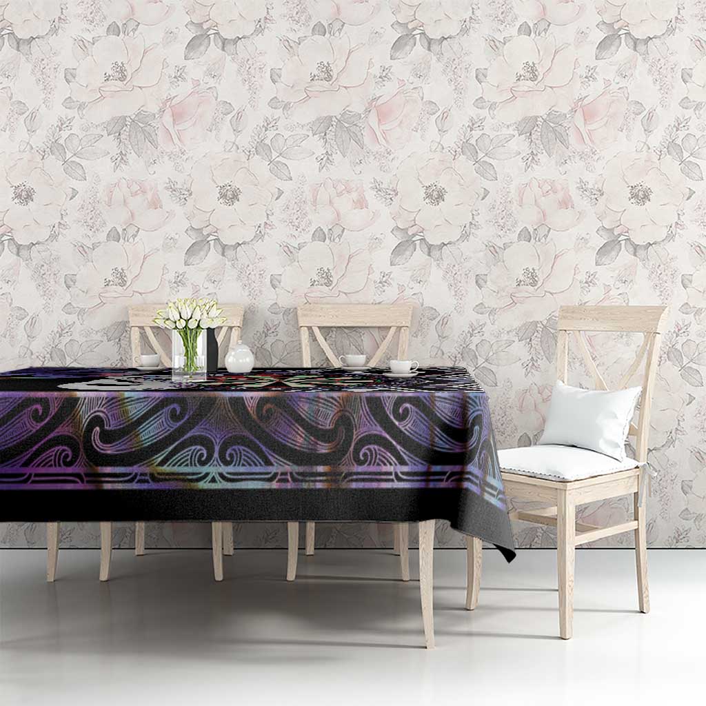 Personalised New Zealand Darts Tablecloth Ngutukaka Manaia Taniko Luxury Purple - Aussie Hoodie