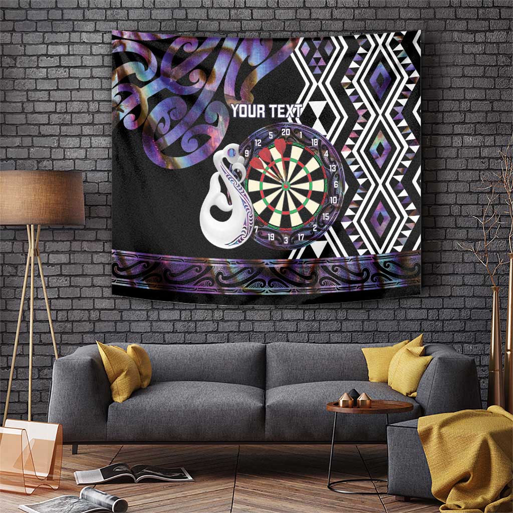 Personalised New Zealand Darts Tapestry Ngutukaka Manaia Taniko Luxury Purple - Aussie Hoodie