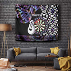 Personalised New Zealand Darts Tapestry Ngutukaka Manaia Taniko Luxury Purple - Aussie Hoodie