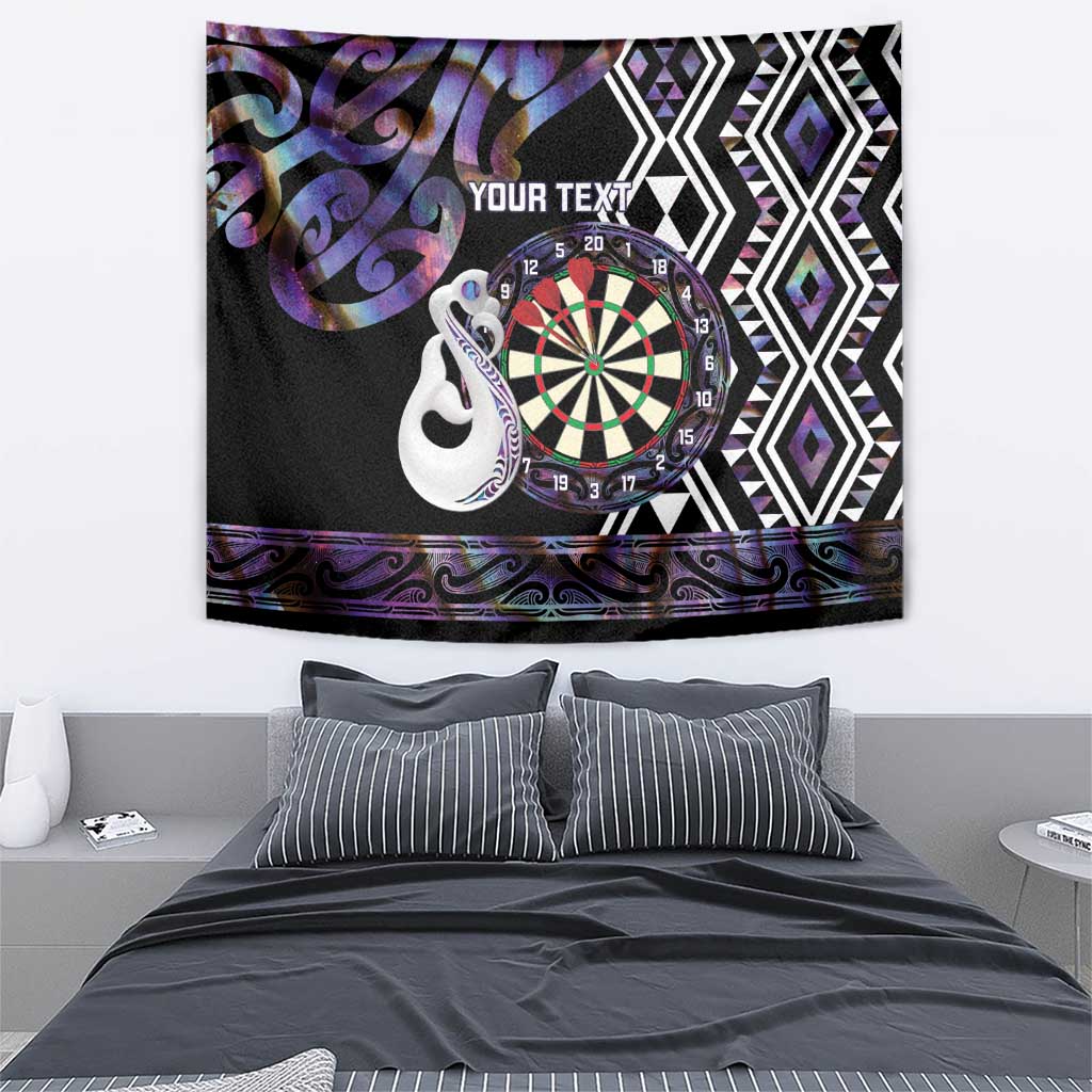 Personalised New Zealand Darts Tapestry Ngutukaka Manaia Taniko Luxury Purple - Aussie Hoodie