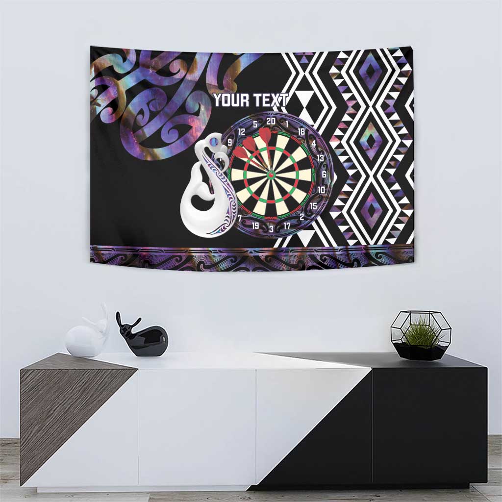 Personalised New Zealand Darts Tapestry Ngutukaka Manaia Taniko Luxury Purple - Aussie Hoodie