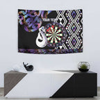Personalised New Zealand Darts Tapestry Ngutukaka Manaia Taniko Luxury Purple - Aussie Hoodie