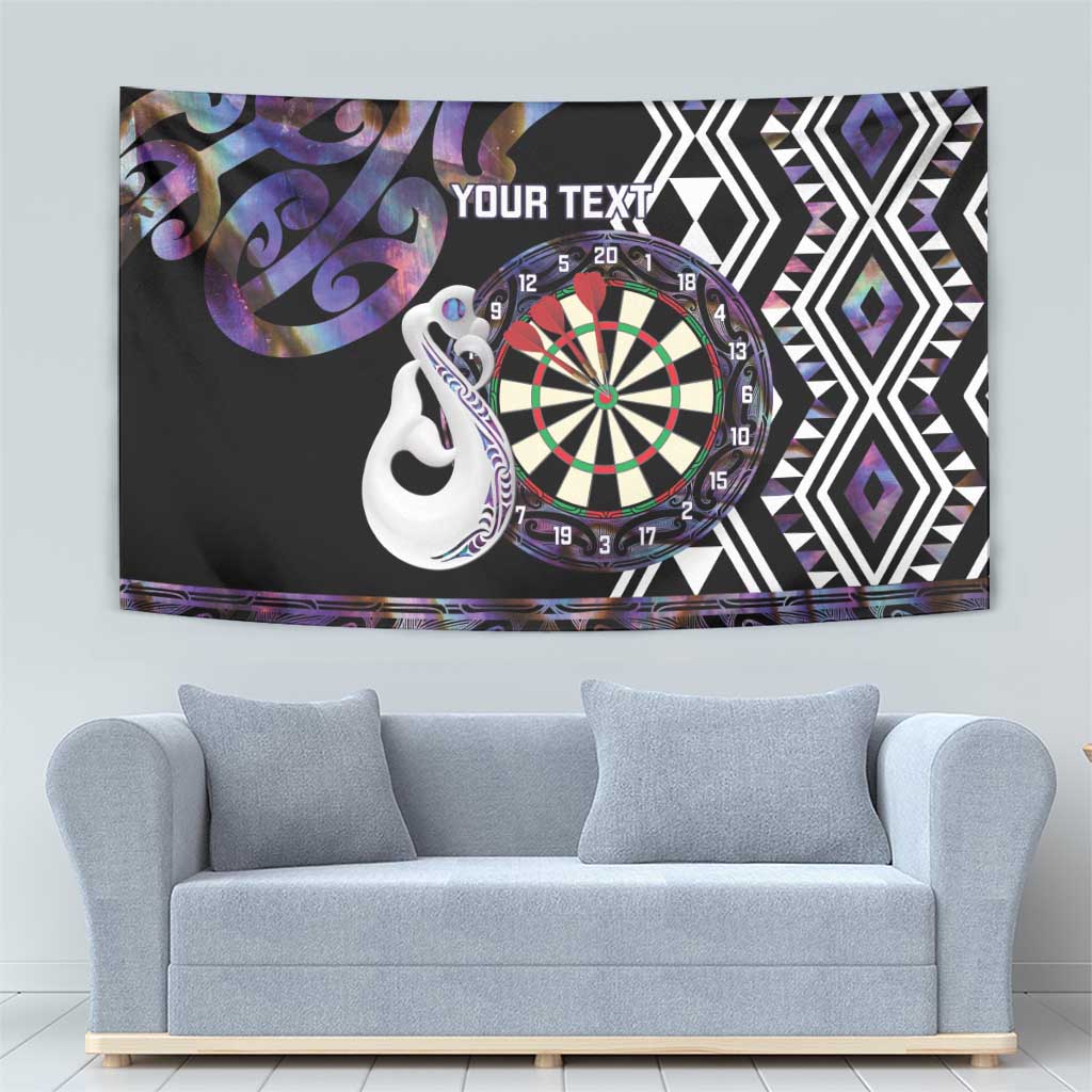 Personalised New Zealand Darts Tapestry Ngutukaka Manaia Taniko Luxury Purple - Aussie Hoodie