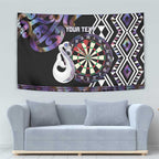 Personalised New Zealand Darts Tapestry Ngutukaka Manaia Taniko Luxury Purple - Aussie Hoodie