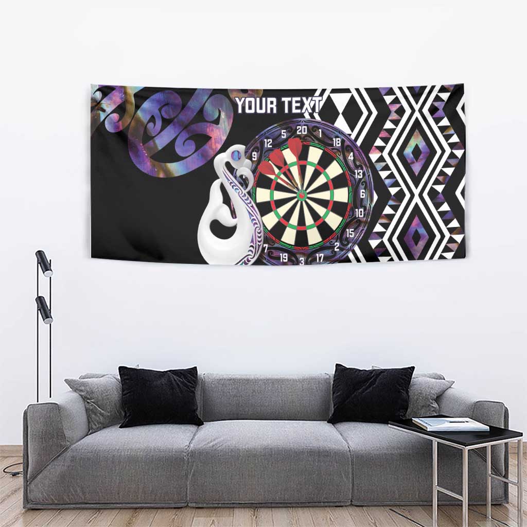 Personalised New Zealand Darts Tapestry Ngutukaka Manaia Taniko Luxury Purple - Aussie Hoodie