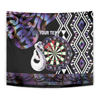 Personalised New Zealand Darts Tapestry Ngutukaka Manaia Taniko Luxury Purple - Aussie Hoodie