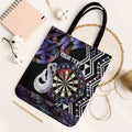 Personalised New Zealand Darts Tote Bag Ngutukaka Manaia Taniko Luxury Purple - Aussie Hoodie