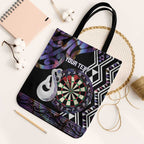 Personalised New Zealand Darts Tote Bag Ngutukaka Manaia Taniko Luxury Purple - Aussie Hoodie