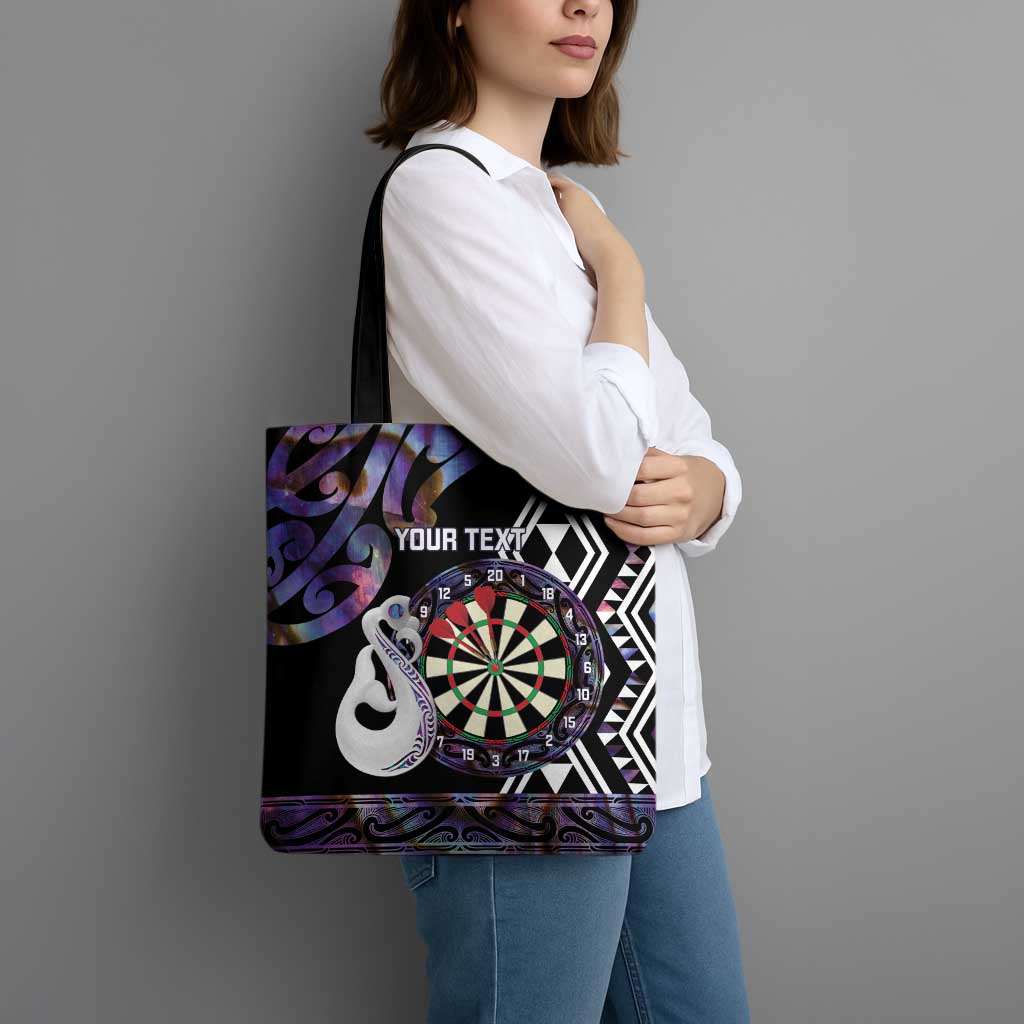 Personalised New Zealand Darts Tote Bag Ngutukaka Manaia Taniko Luxury Purple - Aussie Hoodie