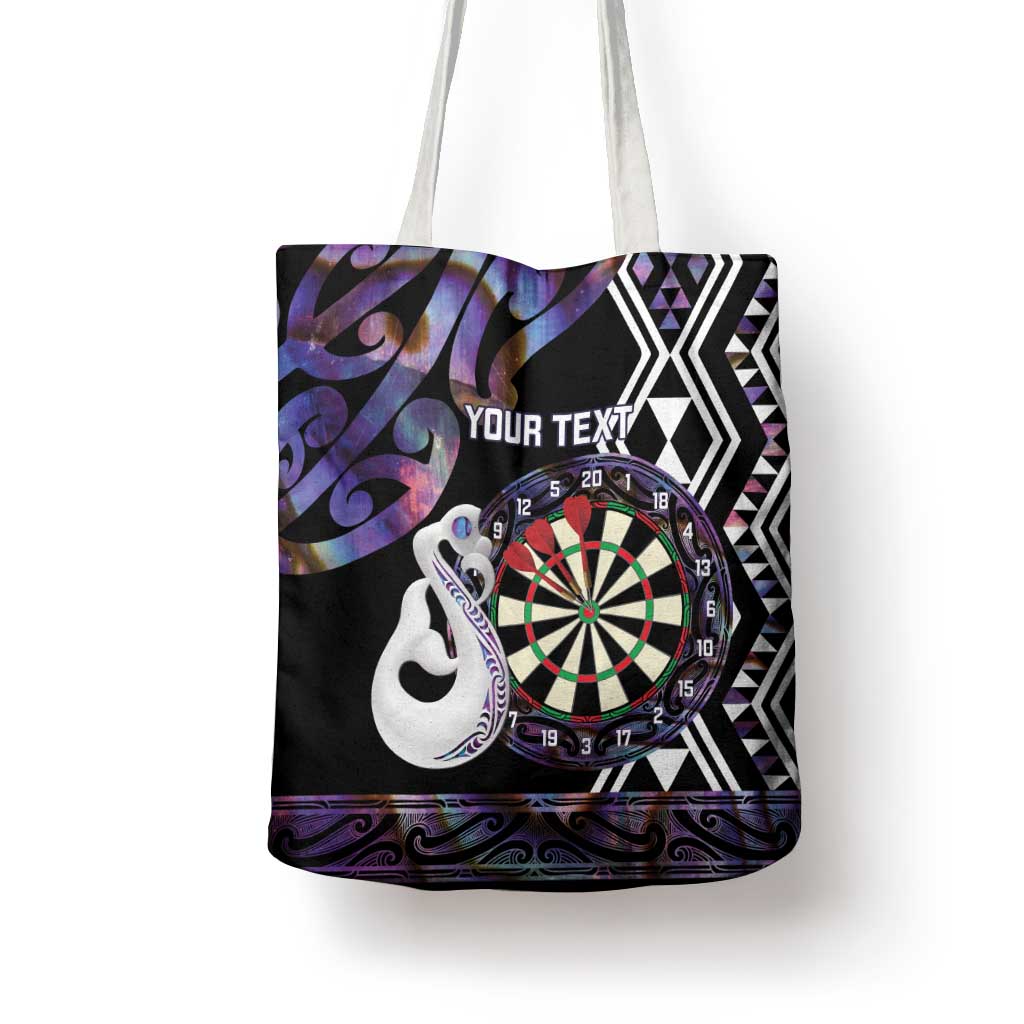Personalised New Zealand Darts Tote Bag Ngutukaka Manaia Taniko Luxury Purple - Aussie Hoodie