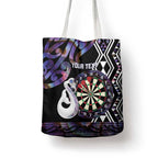 Personalised New Zealand Darts Tote Bag Ngutukaka Manaia Taniko Luxury Purple - Aussie Hoodie