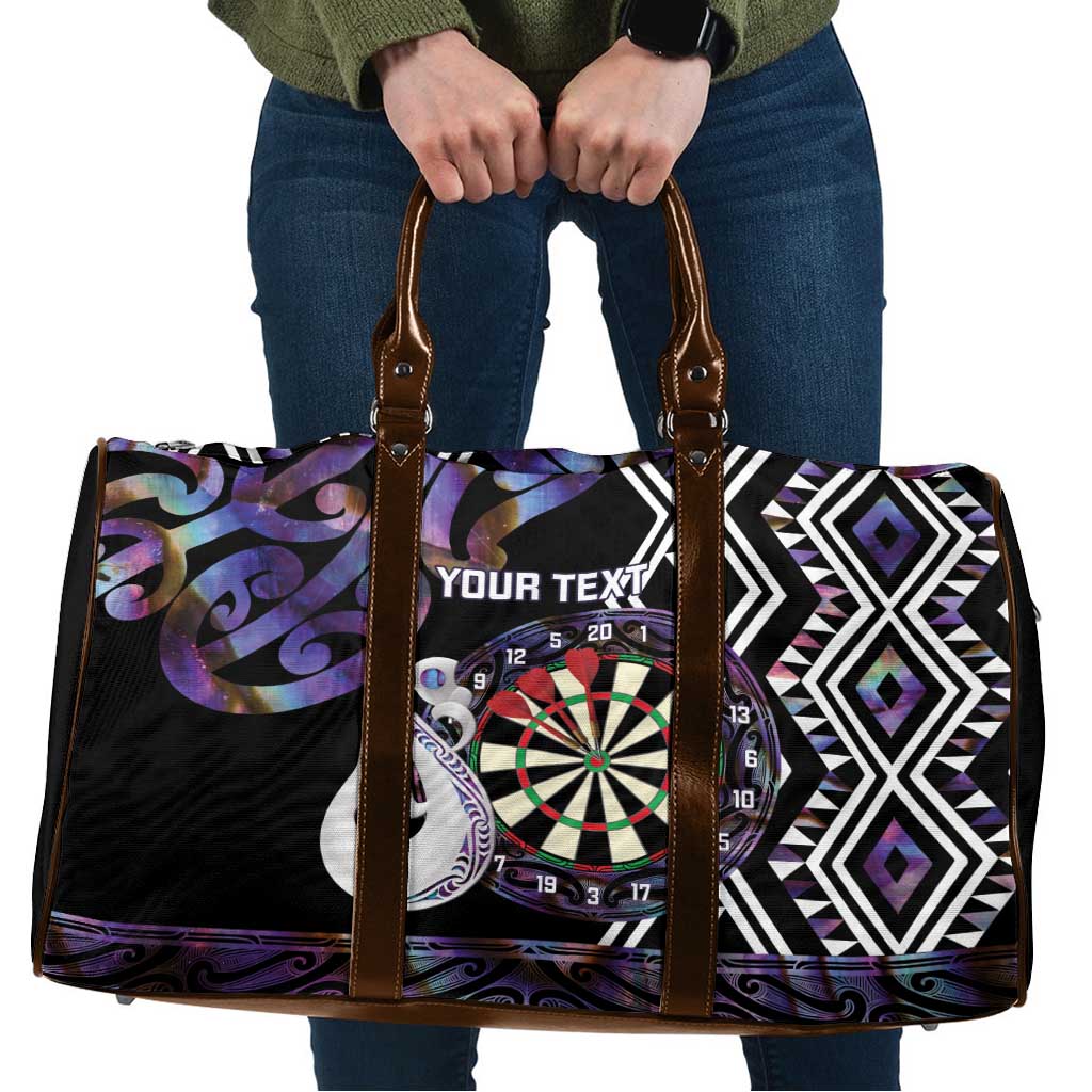 Personalised New Zealand Darts Travel Bag Ngutukaka Manaia Taniko Luxury Purple - Aussie Hoodie